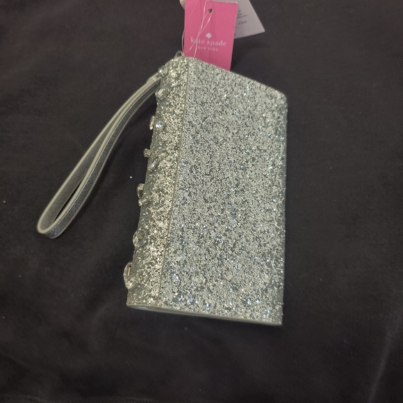 Kate Spade Sparkling Silver Wristlet - Picture 2 of 6
